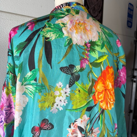 Johnny Was Panya Karis Button Down 100% Silk - Picture 6 of 12